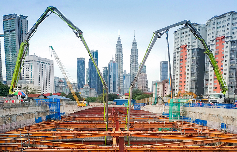 Truck Pump 47X-5RZ working at MY Kuala Lumpur Metro Project